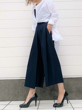 「キュロット」｜「アイテム（アクセサリー）」を使った、Q♥Officialさん（レディース・155cm）の夏コーディネート