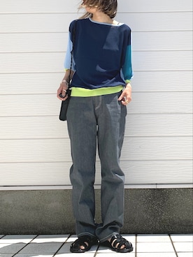 「Casselini（キャセリーニ）のアイテム（サンダル）」を使った、Q♥Officialさん（レディース・155cm）の春コーディネート