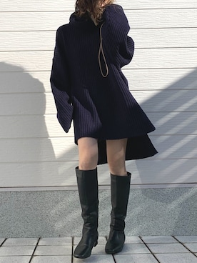 「Casselini（キャセリーニ）のアイテム（ブーツ）」を使った、Q♥Officialさん（レディース・155cm）の冬コーディネート