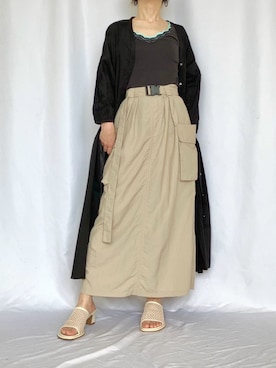 「アイテム（タンクトップ）」を使った、Q♥Officialさん（レディース・158cm）の夏コーディネート