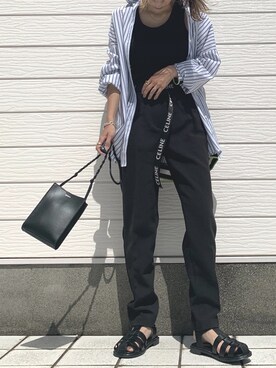 「Casselini（キャセリーニ）のアイテム（サンダル）」を使った、Q♥Officialさん（レディース・155cm）の夏コーディネート