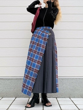 「ラップスカート」｜Q♥Officialさん（レディース・155cm）の秋コーディネート