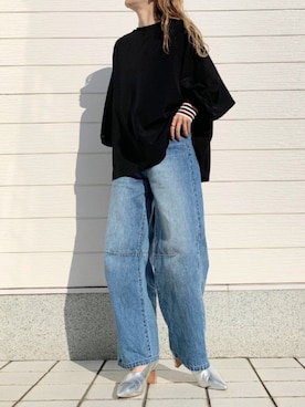 「ブリーチデニム」｜Q♥Officialさん（レディース・155cm）の春コーディネート