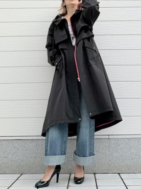 「アイテム（ミリタリージャケット）」を使った、Q♥Officialさん（レディース・155cm）の冬コーディネート