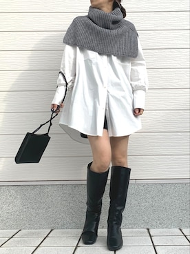 「Casselini（キャセリーニ）のアイテム（ブーツ）」を使った、Q♥Officialさん（レディース・155cm）の秋コーディネート