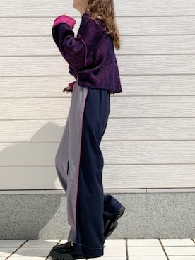 「リバーシブル」｜「アイテム（ローファー）」を使った、Q♥Officialさん（レディース・155cm）の秋コーディネート