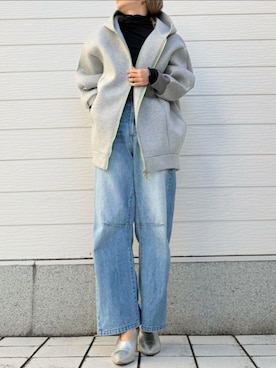 「Q（キュー）のアイテム」を使った、Q♥Officialさん（レディース・155cm）の冬コーディネート