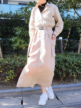 「タートルネック」｜「アイテム（バックパック/リュック）」を使った、Q♥Officialさん（レディース・163cm）の冬コーディネート