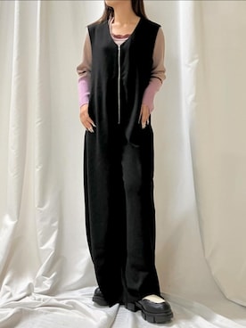 「アイテム（オールインワン・サロペット）」を使った、Q♥Officialさん（レディース・153cm）の秋コーディネート