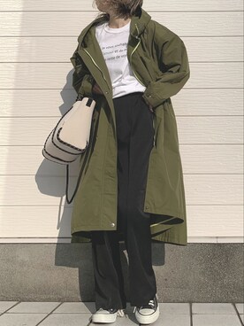 「Q（キュー）のアイテム（その他アウター）」を使った、Q♥Officialさん（レディース・155cm）の春コーディネート