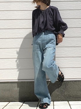 「Casselini（キャセリーニ）のアイテム（サンダル）」を使った、Q♥Officialさん（レディース・155cm）の春コーディネート