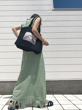 「Casselini（キャセリーニ）のアイテム（サンダル）」を使った、Q♥Officialさん（レディース・155cm）の夏コーディネート