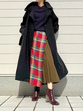 「CELINE（セリーヌ）のアイテム（ブーツ）」を使った、Q♥Officialさん（レディース・155cm）の秋コーディネート