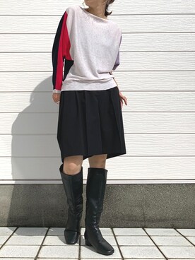 「Casselini（キャセリーニ）のアイテム（ブーツ）」を使った、Q♥Officialさん（レディース・155cm）の秋コーディネート