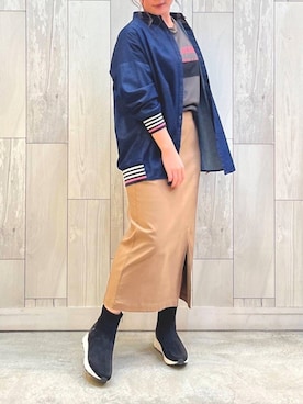 「スニーカーブーツ」｜Q♥Officialさん（レディース・154cm）の秋コーディネート