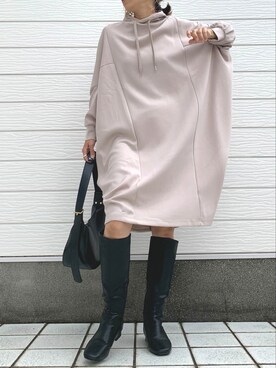 「Casselini（キャセリーニ）のアイテム（ブーツ）」を使った、Q♥Officialさん（レディース・155cm）の秋コーディネート