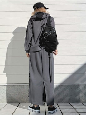 「アイテム（バックパック/リュック）」を使った、Q♥Officialさん（レディース・155cm）の秋コーディネート