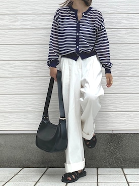「Casselini（キャセリーニ）のアイテム（サンダル）」を使った、Q♥Officialさん（レディース・155cm）の春コーディネート