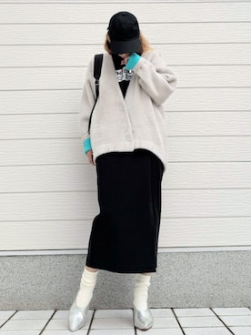 「アイテム（キャップ）」を使った、Q♥Officialさん（レディース・155cm）の秋コーディネート