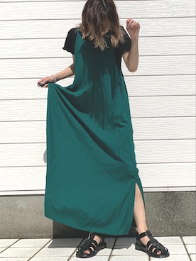 「Casselini（キャセリーニ）のアイテム（サンダル）」を使った、Q♥Officialさん（レディース・155cm）の夏コーディネート