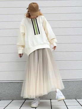 「アイテム（スウェット）」を使った、Q♥Officialさん（レディース・155cm）の秋コーディネート