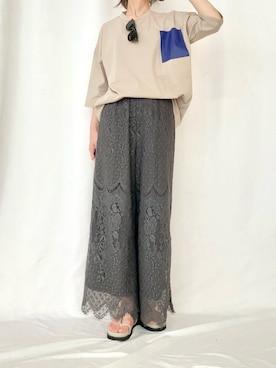 「アイテム（Tシャツ/カットソー）」を使った、Q♥Officialさん（レディース・158cm）の夏コーディネート