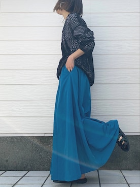 「Casselini（キャセリーニ）のアイテム（サンダル）」を使った、Q♥Officialさん（レディース・155cm）の春コーディネート