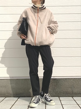 「Q（キュー）のアイテム（その他アウター）」を使った、Q♥Officialさん（レディース・155cm）の秋コーディネート