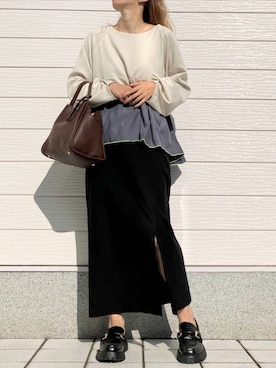 「ZARA（ザラ）のアイテム（ローファー）」を使った、Q♥Officialさん（レディース・155cm）の秋コーディネート