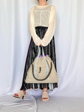 「アイテム（タンクトップ、レッド系）」を使った、Q♥Officialさん（レディース・158cm）の夏コーディネート