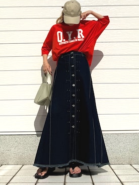 「Q（キュー）のアイテム」を使った、Q♥Officialさん（レディース・155cm）の春コーディネート