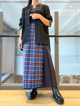 「ラップスカート」｜Q♥Officialさん（レディース・153cm）の秋コーディネート