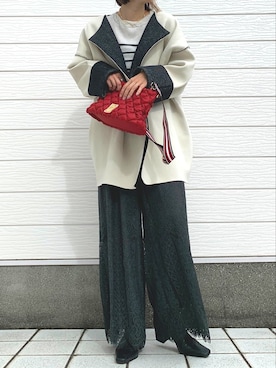 「Q（キュー）のアイテム（その他アウター）」を使った、Q♥Officialさん（レディース・155cm）の秋コーディネート
