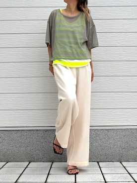 「Q（キュー）のアイテム（パンツ）」を使った、Q♥Officialさん（レディース・155cm）の夏コーディネート
