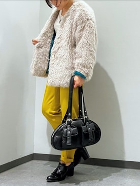 「アイテム（ボストンバッグ）」を使った、Q♥Officialさん（レディース・160cm）の秋コーディネート