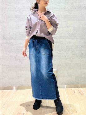 「Q（キュー）のアイテム」を使った、Q♥Officialさん（レディース・153cm）の春コーディネート