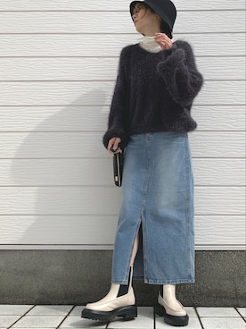 「Casselini（キャセリーニ）のアイテム（ブーツ）」を使った、Q♥Officialさん（レディース・155cm）の秋コーディネート