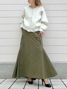 「アイテム（ブルゾン）」を使った、Q♥Officialさん（レディース・155cm）の夏コーディネート