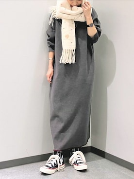 「CONVERSE（コンバース）のALL STAR HI（スニーカー）」を使った、Q♥Officialさん（レディース・154cm）の秋コーディネート