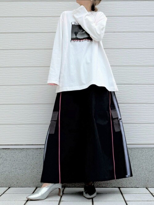 切替サイドZIPラインスカート（スカート）｜Q（キュー）のファッション