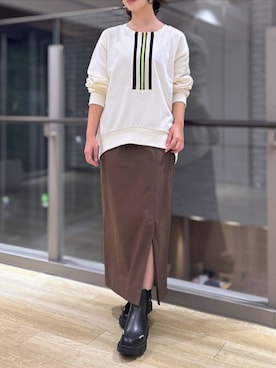 「リブ　」｜Q♥Officialさん（レディース・153cm）の秋コーディネート