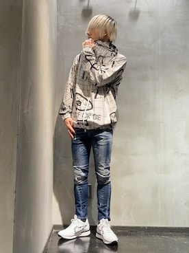 「ナイロンパーカー」｜「アイテム（アクセサリー）」を使った、utaさん（メンズ・168cm）の冬コーディネート
