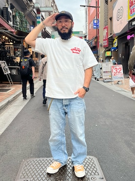 「AVIREX（アヴィレックス）のアイテム」を使った、Yoshi Yamaさん（メンズ・174cm）の春コーディネート