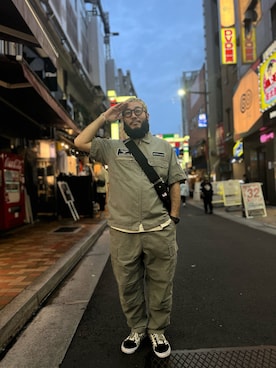 「セットアップ　着回し」｜Yoshi Yamaさん（メンズ・174cm）の春コーディネート