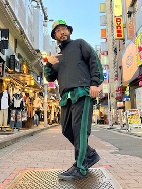 「SCHOTT」｜「アイテム（ジャージ）」を使った、Yoshi Yamaさん（メンズ・174cm）の春コーディネート