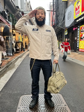 「ワーク」｜「アイテム（その他アウター）」を使った、Yoshi Yamaさん（メンズ・174cm）の冬コーディネート