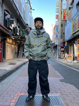 「カスタム」｜「アイテム（MA-1）」を使った、Yoshi Yamaさん（メンズ・174cm）の冬コーディネート