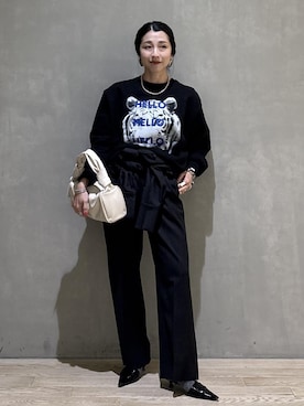 「アイテム（つなぎ/オールインワン）」を使った、SAKIさん（レディース・154cm）の秋コーディネート