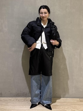 「アイテム（デニムパンツ）」を使った、SAKIさん（レディース・154cm・30代）の冬コーディネート