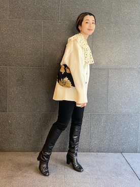 「アダムエロペ」｜「アイテム（ブーツ）」を使った、SAKIさん（レディース・154cm）の春コーディネート